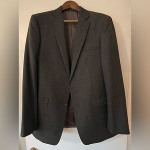 Men’s Size 44L Calvin Klein Sport Coat / Blazer Houndstooth Charcoal Color